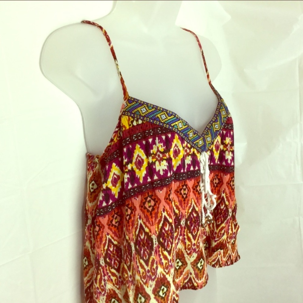 Band of Gypsies Tribal Boho Cropped Cami Festival Tank Top